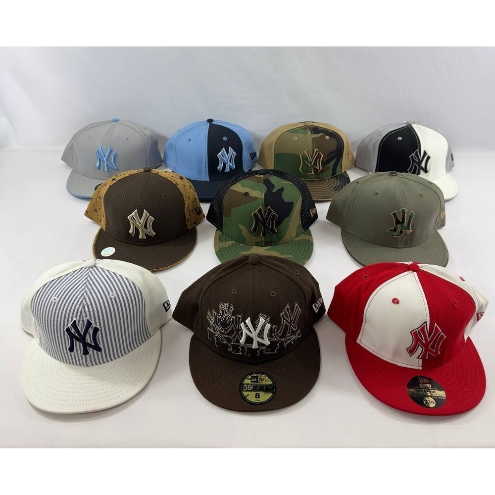Vintage Lot x10 New Era 59Fifty New York Yankees Made USA MLB Hat Caps Y2K 90s